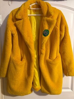 Yellow Women’s Faux Fur Coat - Unbranded